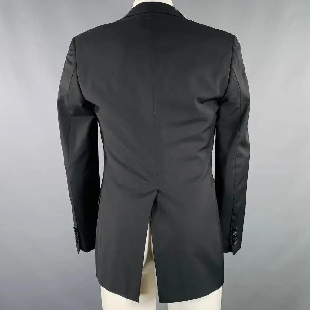 PAUL SMITH Size 38 Black Wool Mohair Tuxedo Sport Coat